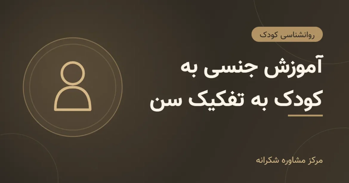 تصویر گرافیکی مقاله «آموزش جنسی به کودک» با آیکون کودک در مرکز مشاوره شکرانه