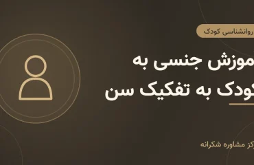آموزش جنسی به کودک – تصویر شاخص تصویر گرافیکی مقاله «آموزش جنسی به کودک» با آیکون کودک در مرکز مشاوره شکرانه